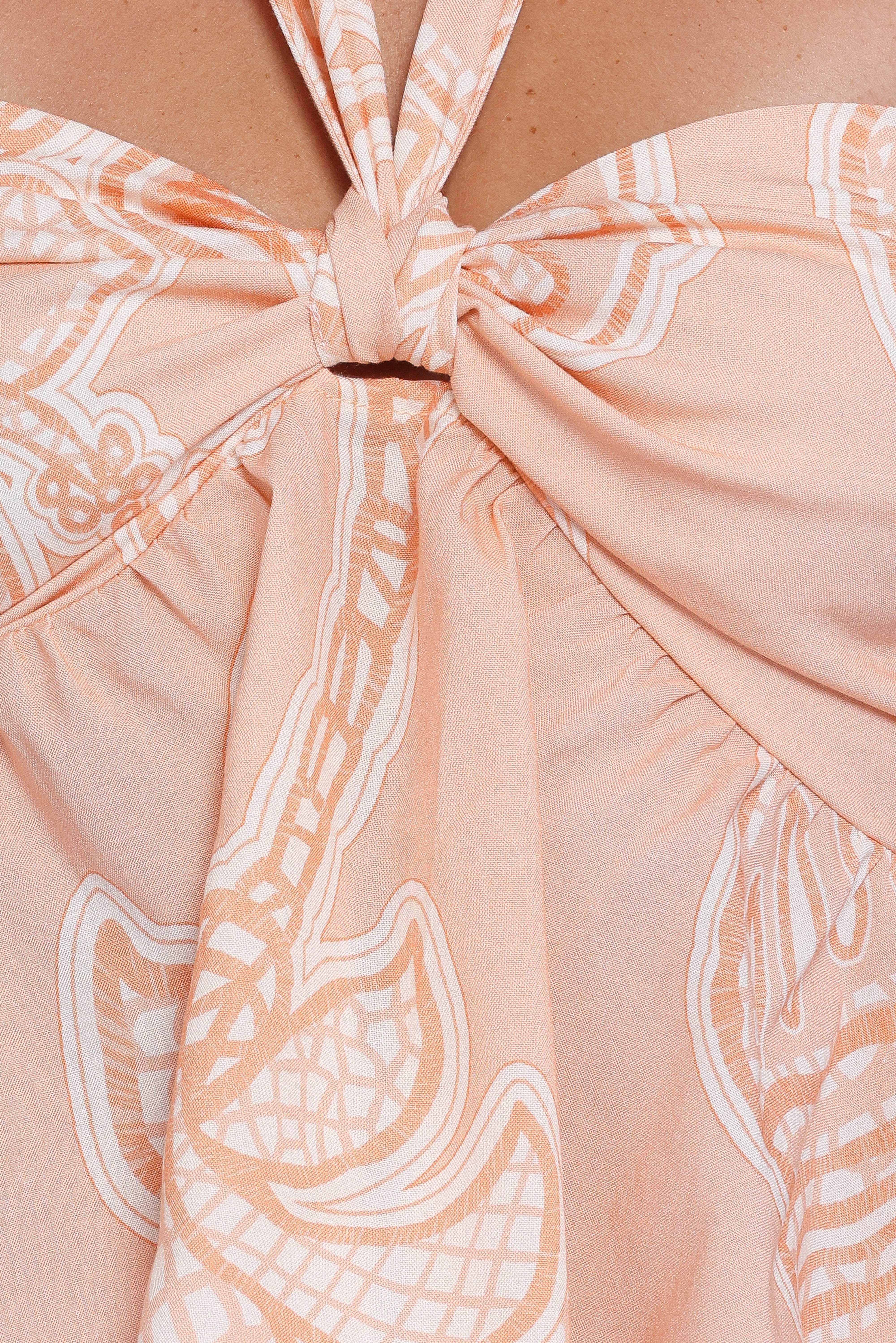 Klara Halter Top Peach Floral