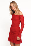 Austin Long Sleeve Mini Dress Red