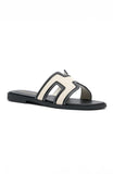 Sophia Canvas Sandals Black Natural