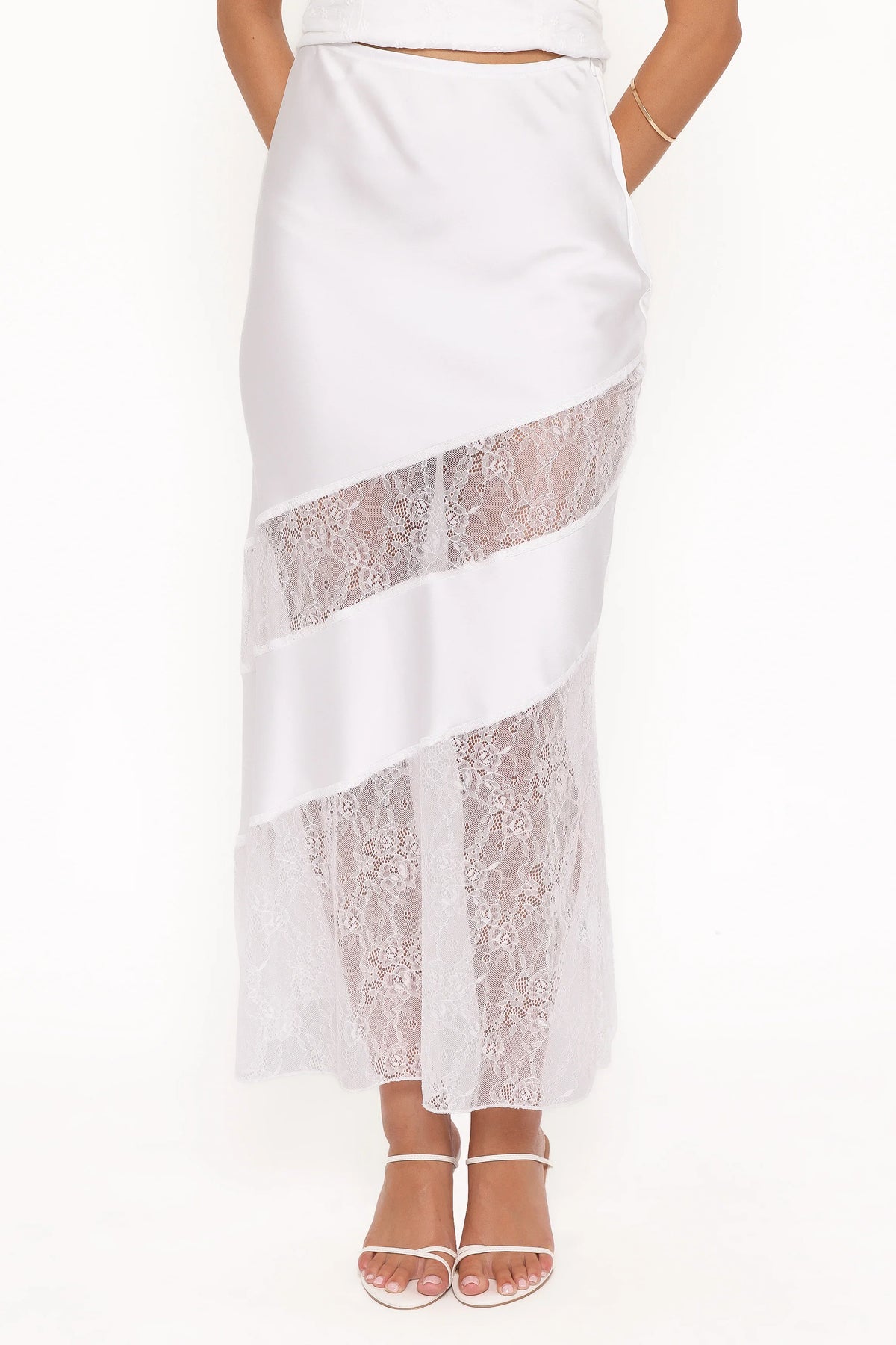 Winona Lace Maxi Skirt White