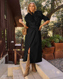 Frederica Pocketed Faux Fur Collar Coat
