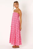 Soph Strapless Maxi Dress Pink Red