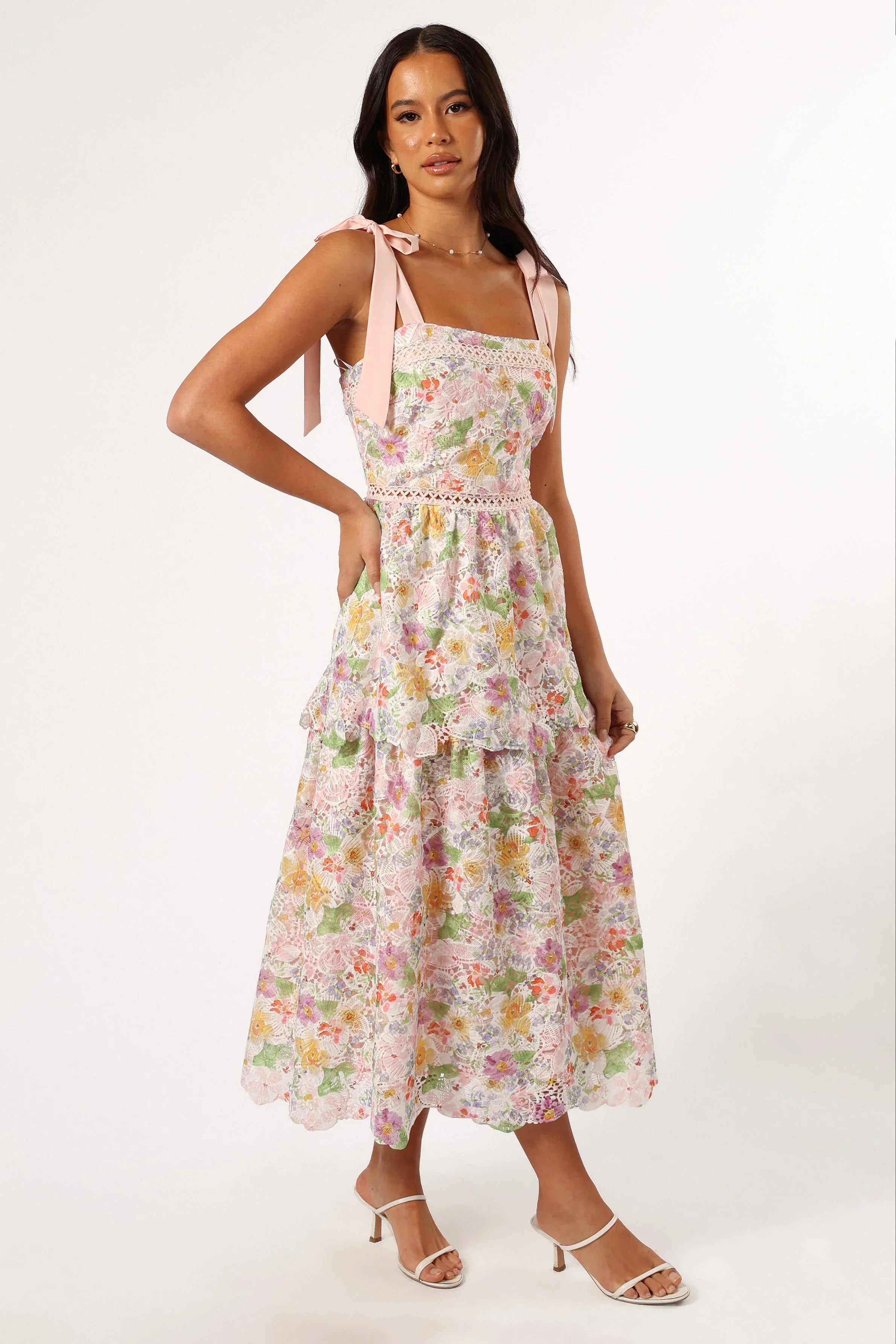 Maddy Midi Dress Light Pink Multi