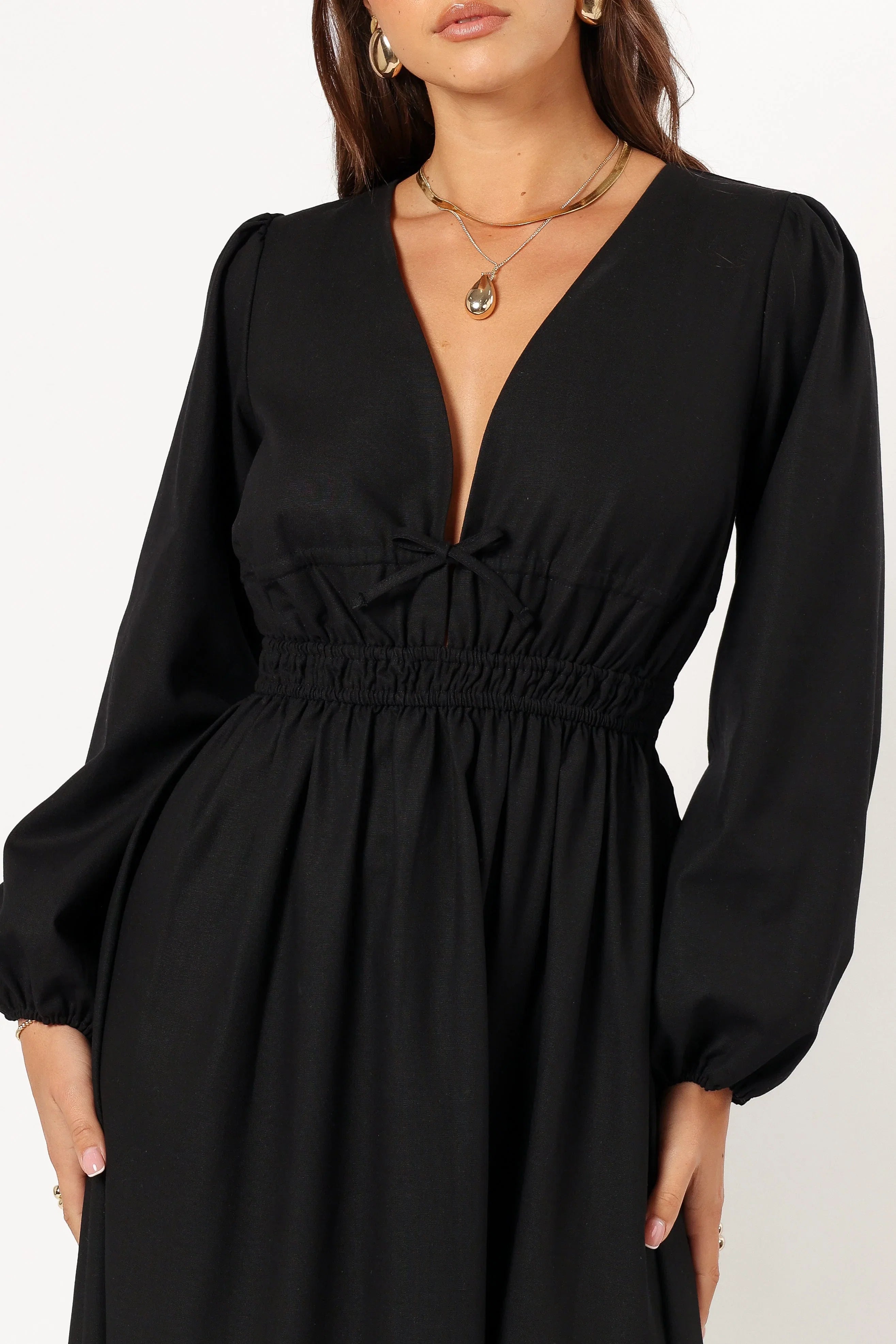Cece Long Sleeve Maxi Dress Black