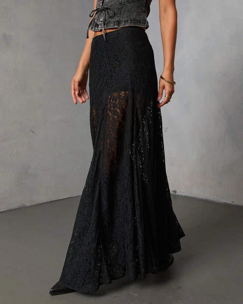 Moss Moon Lace Maxi Skirt