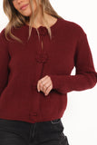 Jones Rosette Cardigan Burgundy
