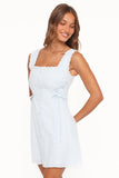 Davida Mini Dress Pale Blue Broderie