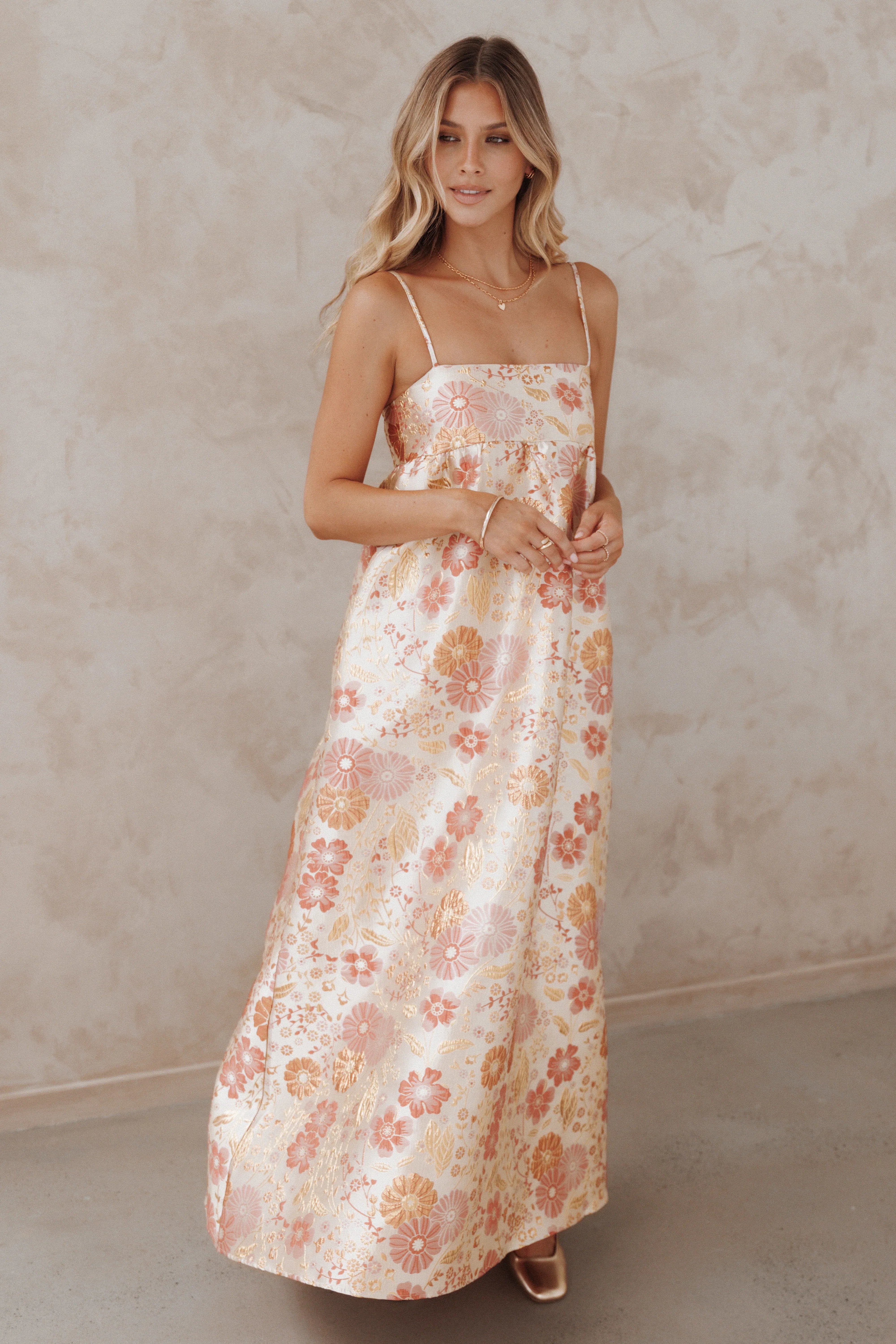 Yasmine Maxi Dress Pink Floral