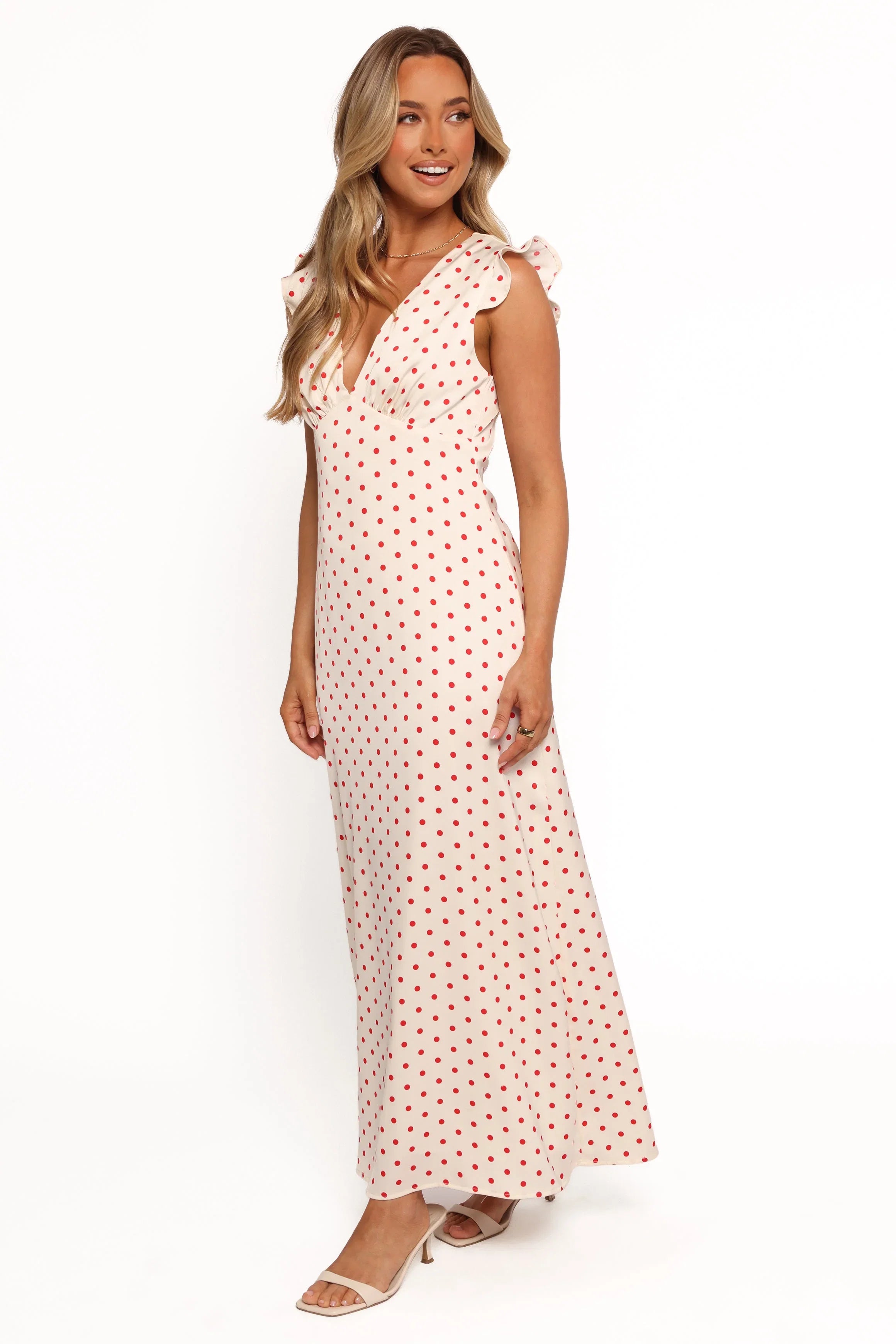 Bette Midi Dress Red Polka Dot