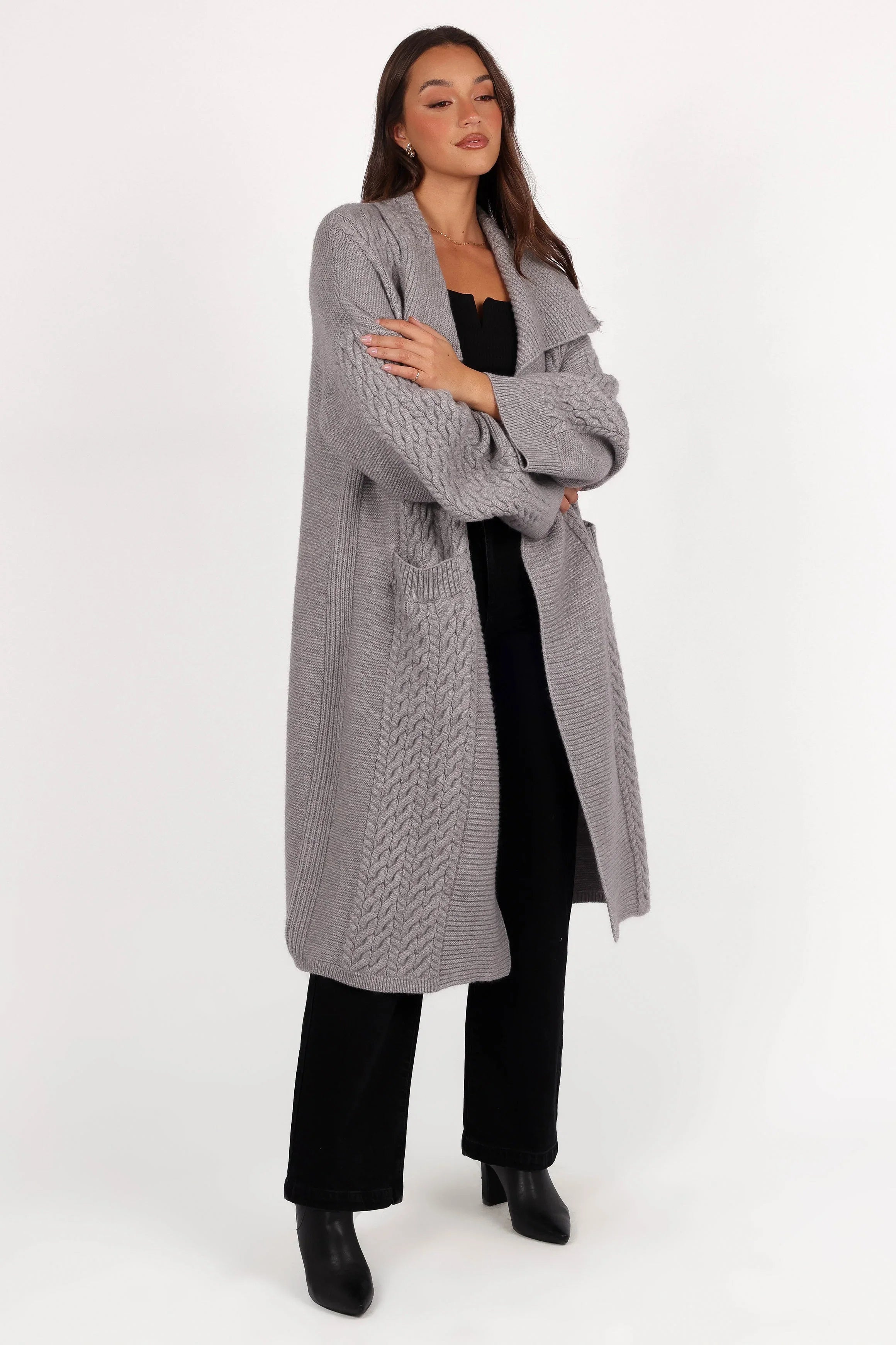 Soma Oversized Open Front Cardigan Grey