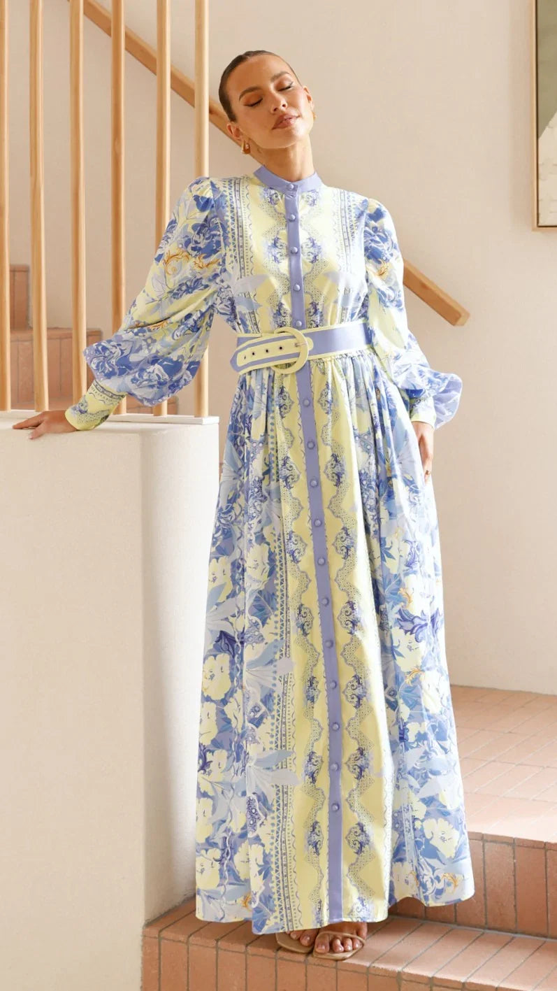 Kalliope Maxi Dress Blue Yellow