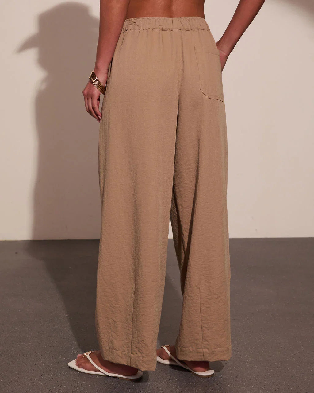 Samarah Front Tie Pleated Wide Leg Pants