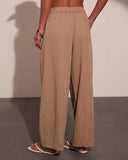 Samarah Front Tie Pleated Wide Leg Pants