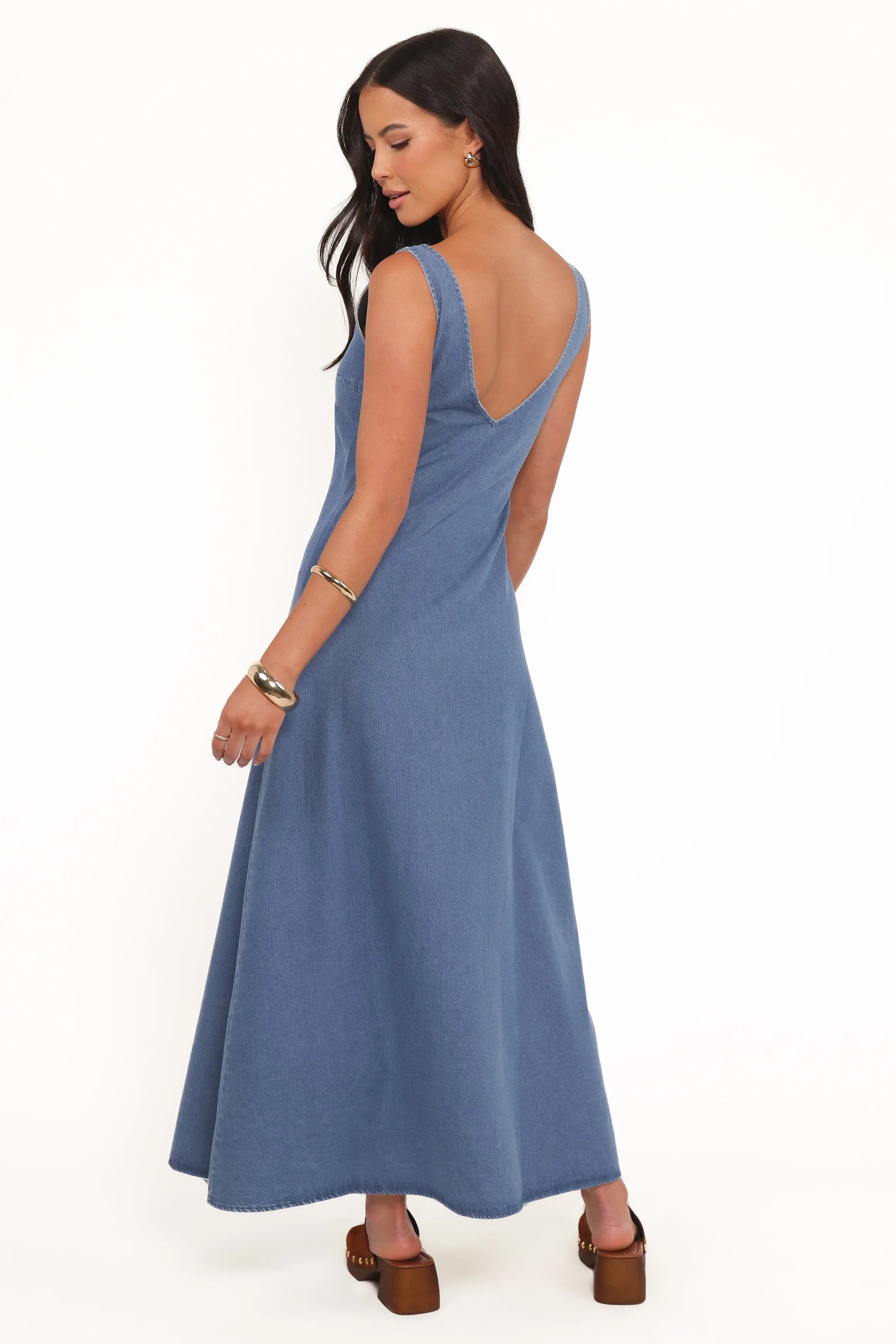 Odelia Denim Maxi Dress Indigo