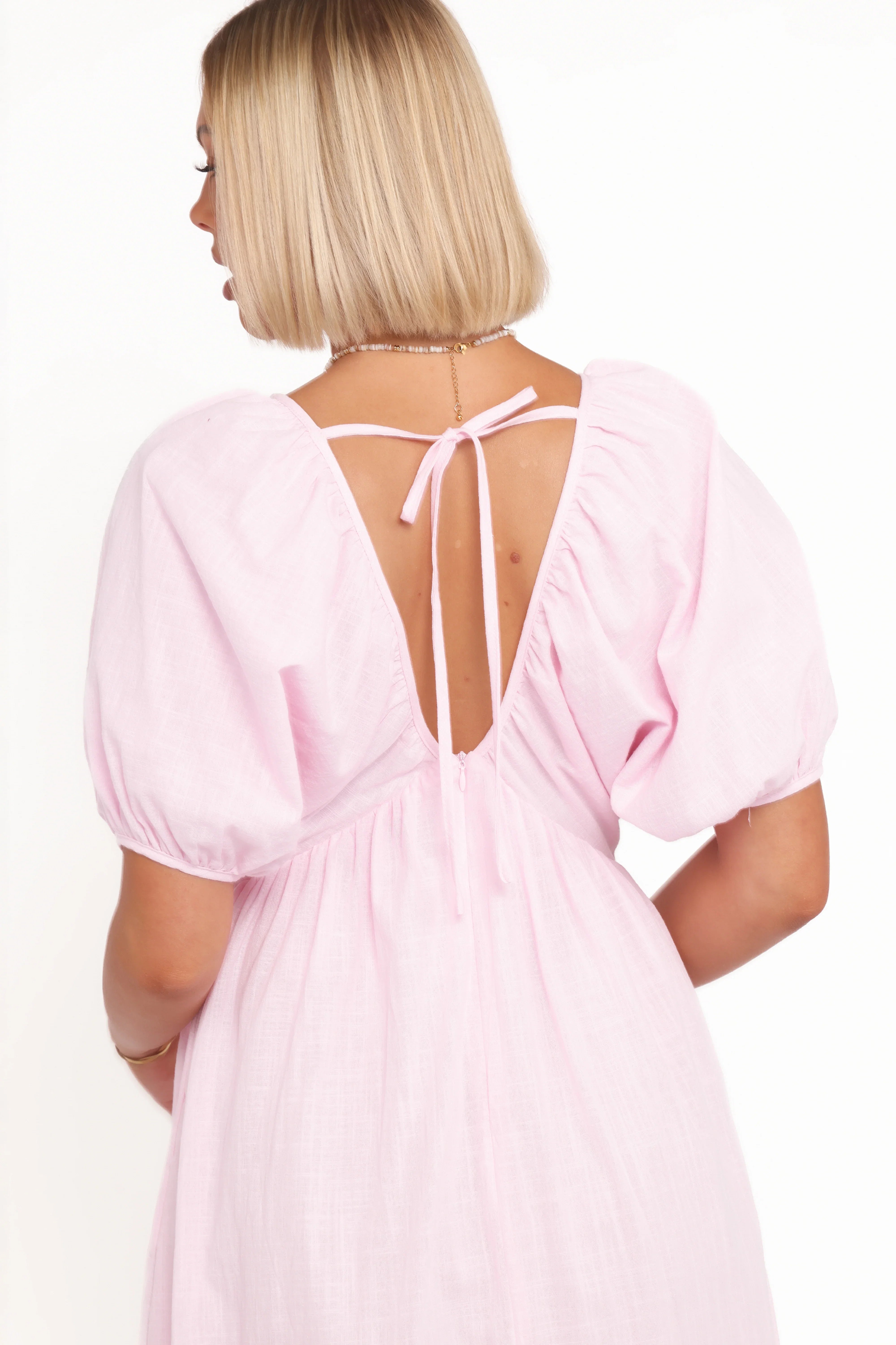 Sullivan Puff Sleeve Maxi Dress Pink