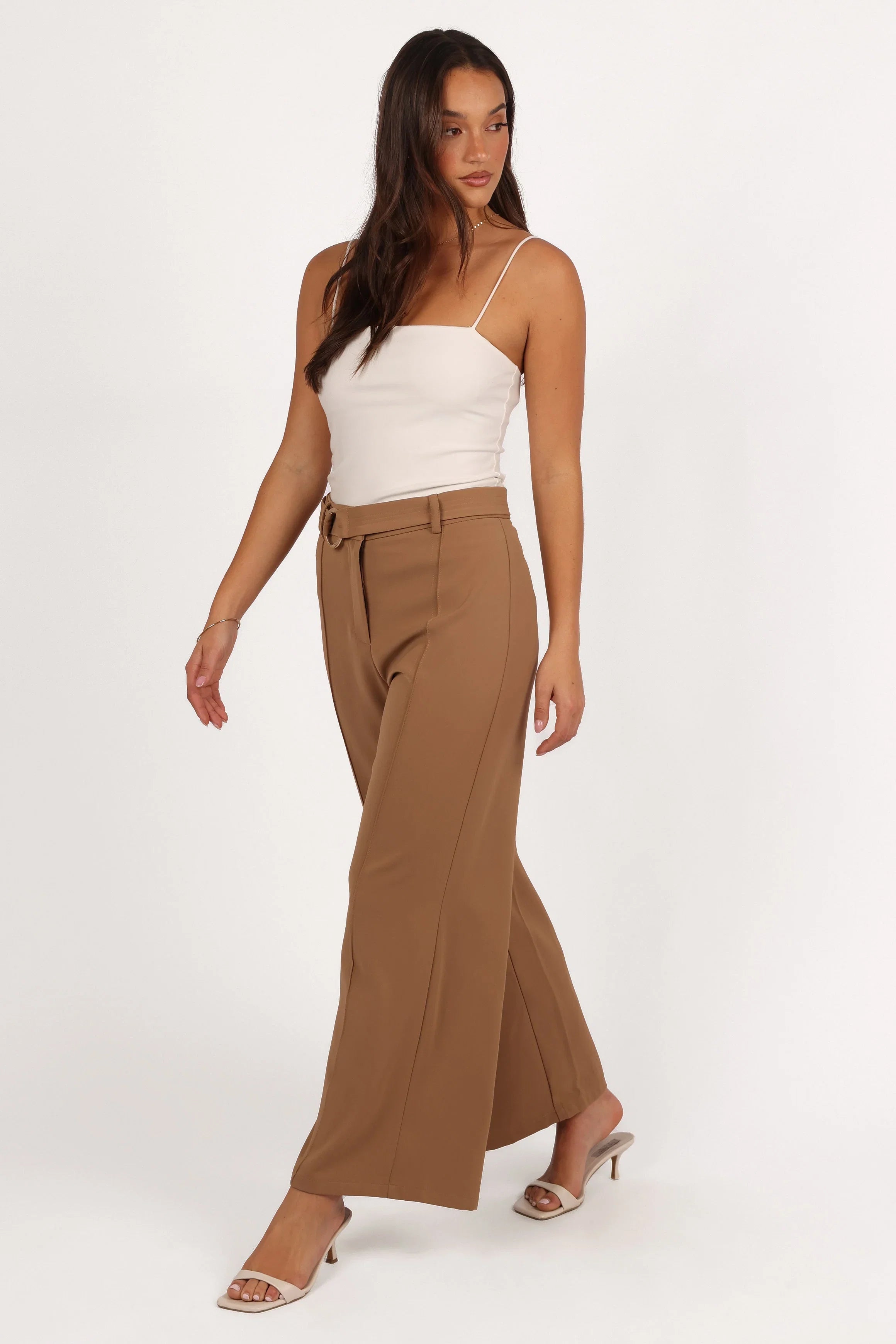 Elaine Belted Pant Mocha