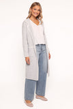 Katia Contrast Trim Coatigan Light Grey