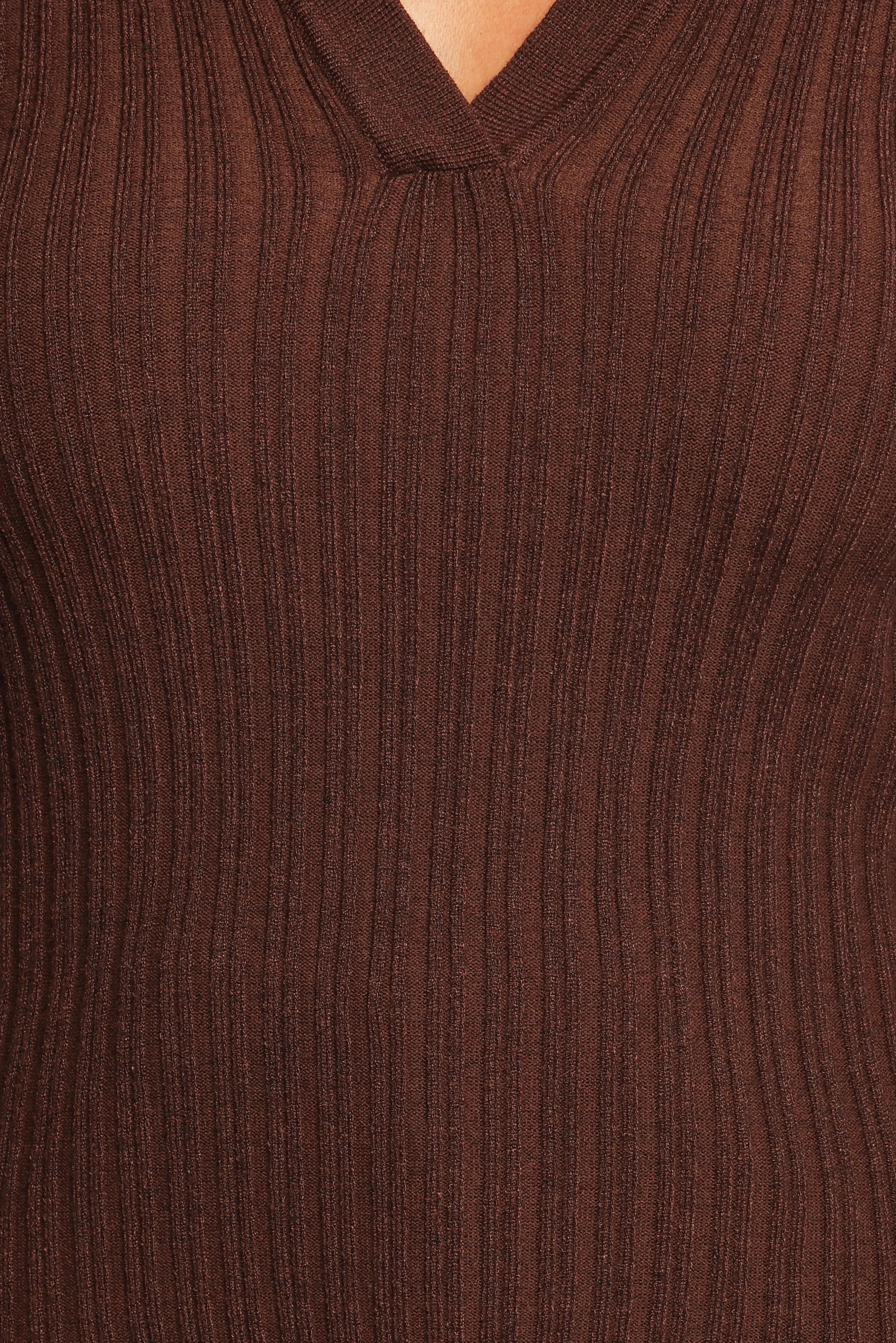 Emmerson Long Sleeve Knit Top Chocolate