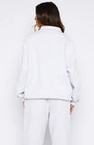 Cant Be Changed Oversized Henley Sweater Grey Marle