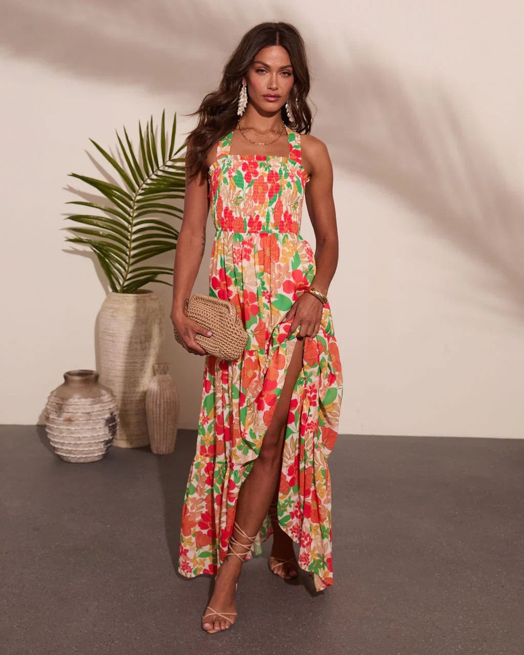 Emelia Floral Print Maxi Dress