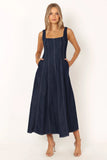Callum Midi Dress Dark Denim