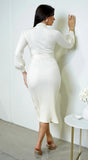 Harbin Sweater Midi Dress Ivory