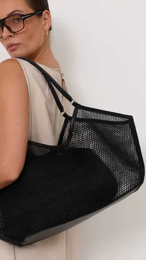 Sporty Weave Tote Black