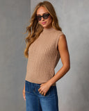 Felmena Cable Knit Sleeveless Sweater