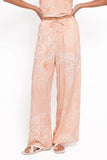 Lira Tie Waist Pant Peach Floral