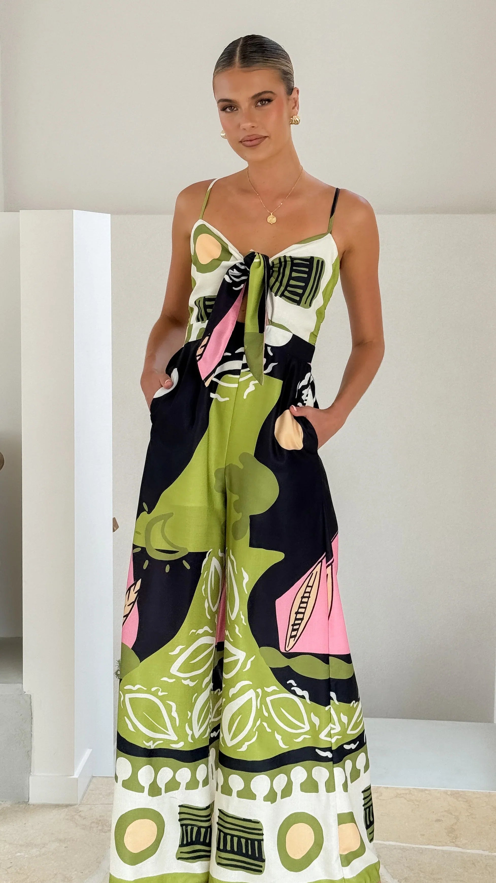 Teresa Jumpsuit Green Pink