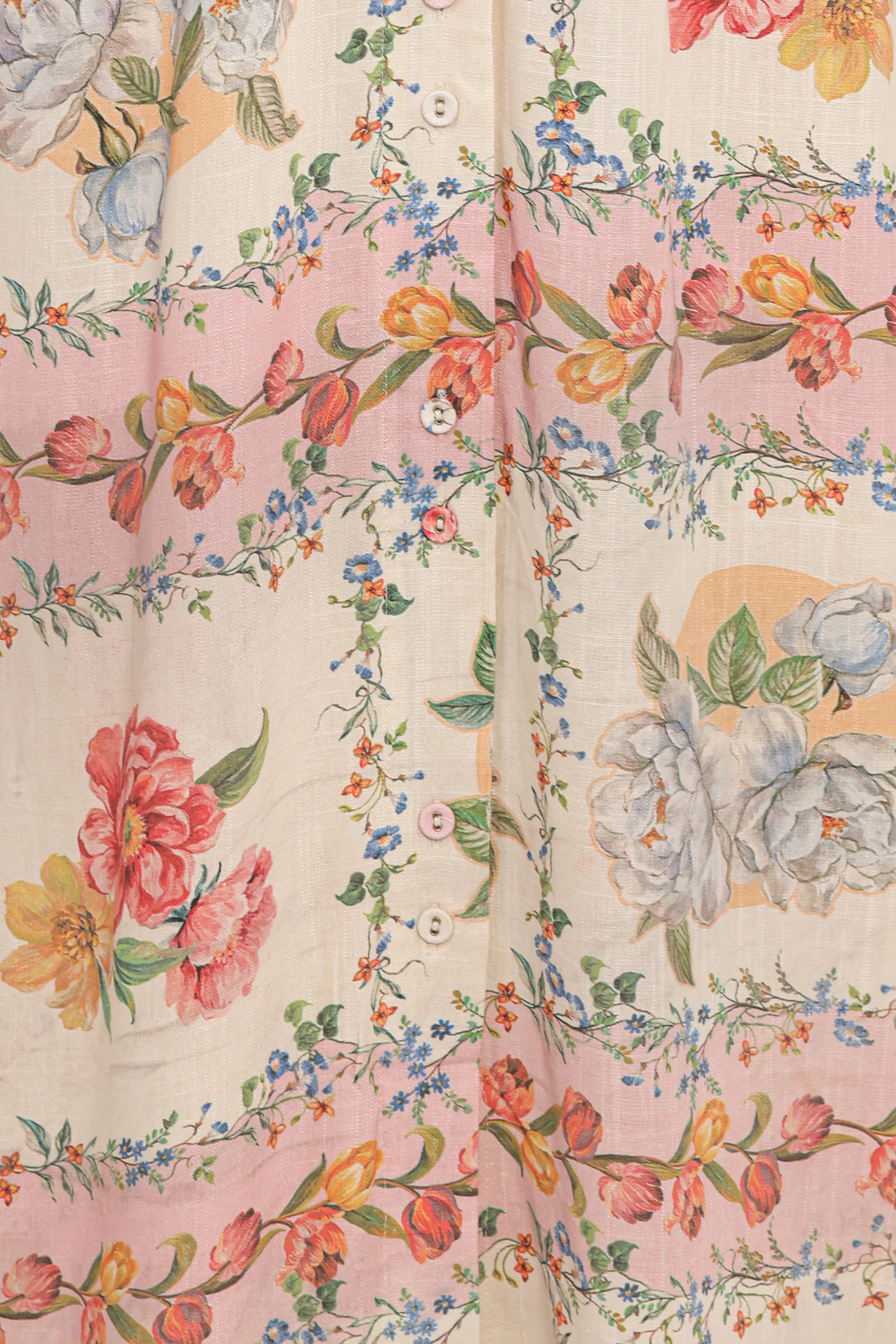 James Button Through Maxi Dress Rose Tile