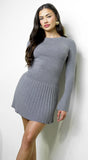 Aurora Sweater Knit Midi Dress Gray
