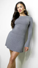 Aurora Sweater Knit Midi Dress Gray