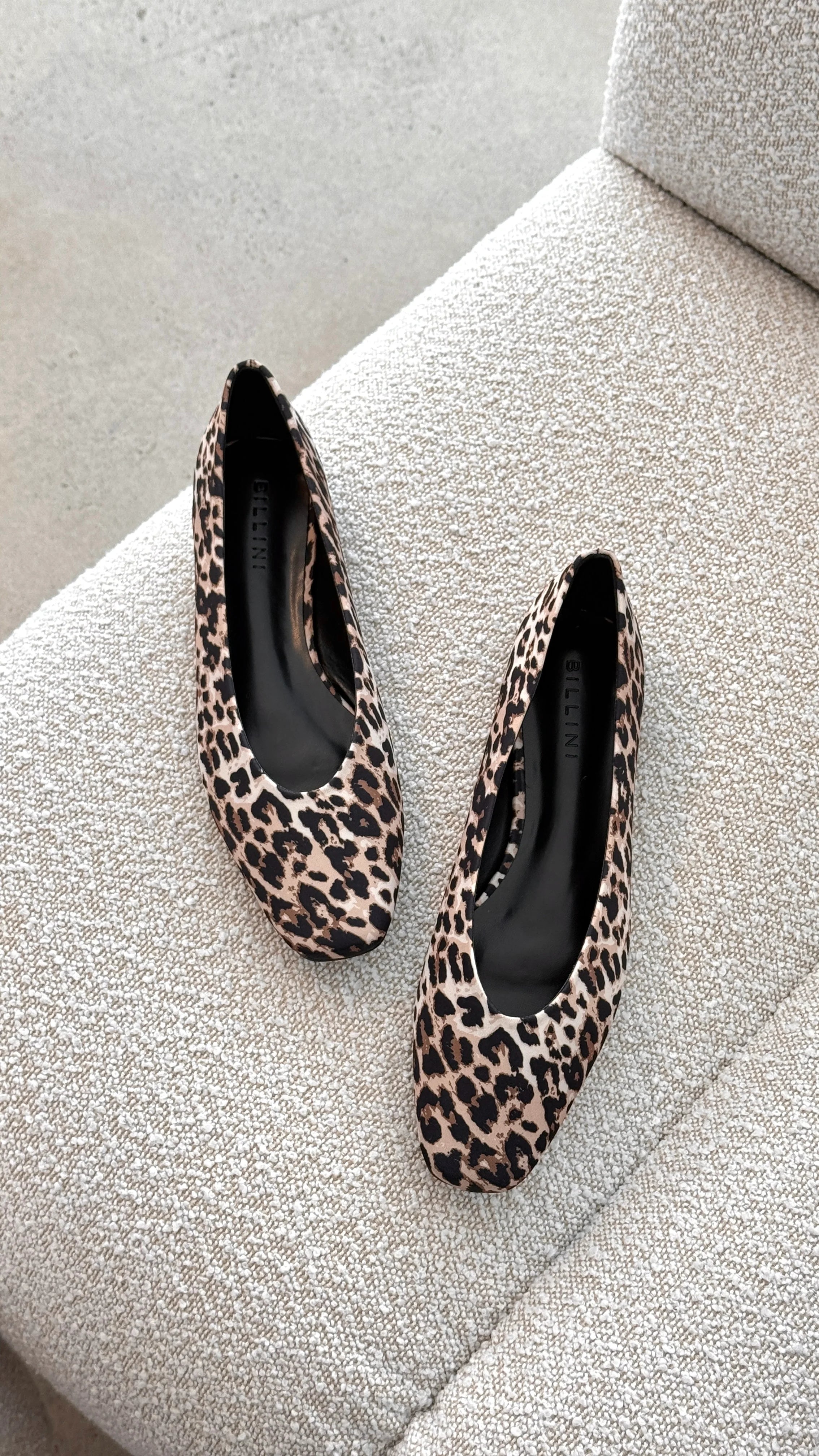 Suzie Ballet Flats Leopard Satin