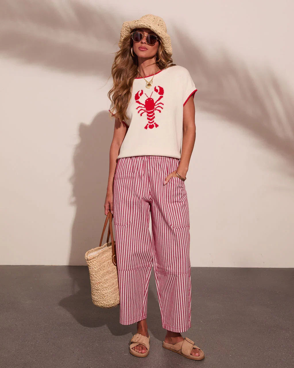 Nautical Honey Striped Barrel Leg Pants