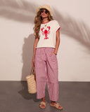 Nautical Honey Striped Barrel Leg Pants