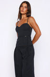 High Line Top Navy Pinstripe