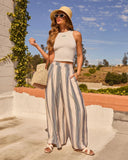 Quiet Sun Striped Wide Leg Pants