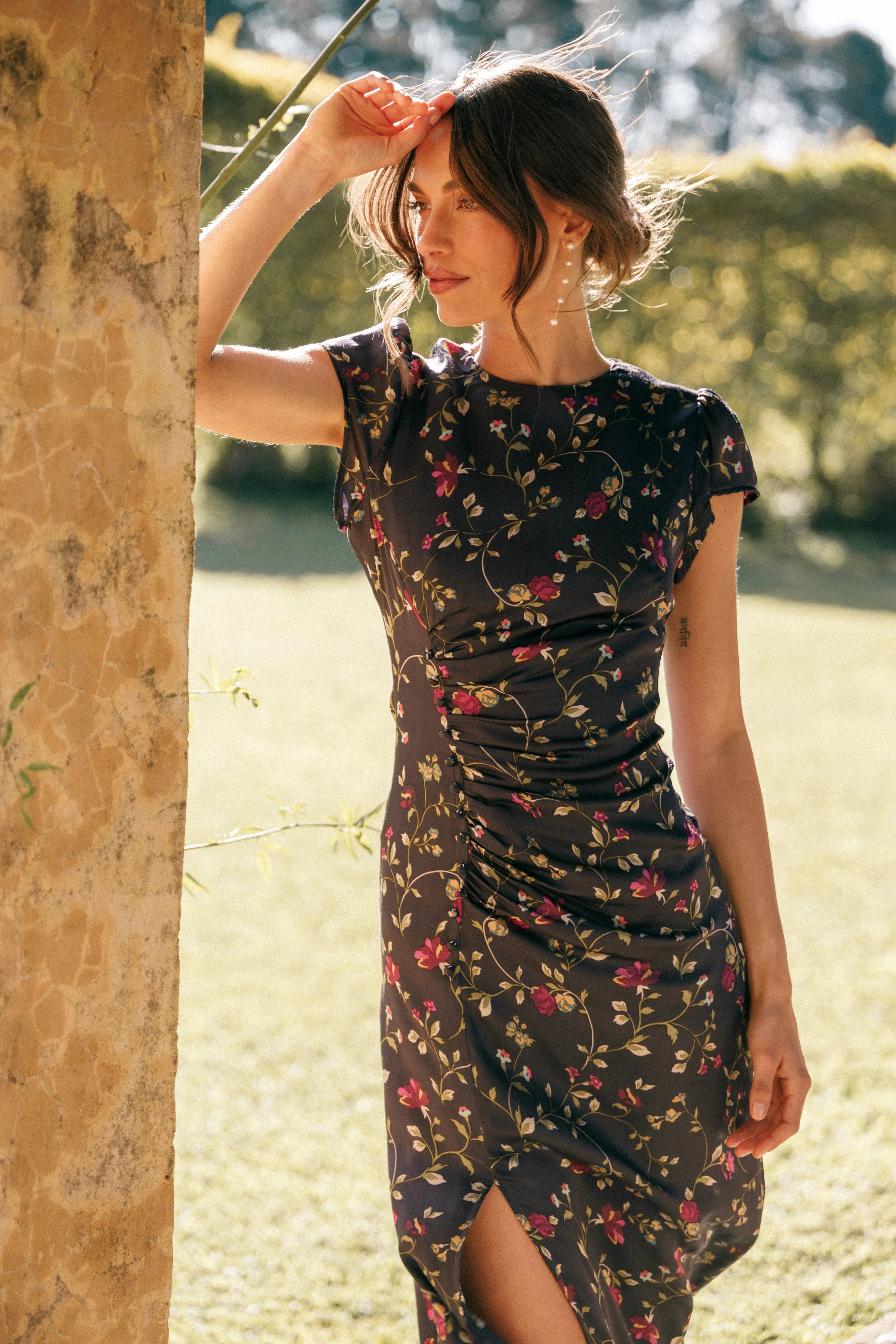 Lisbeth Midi Dress Midnight Floral