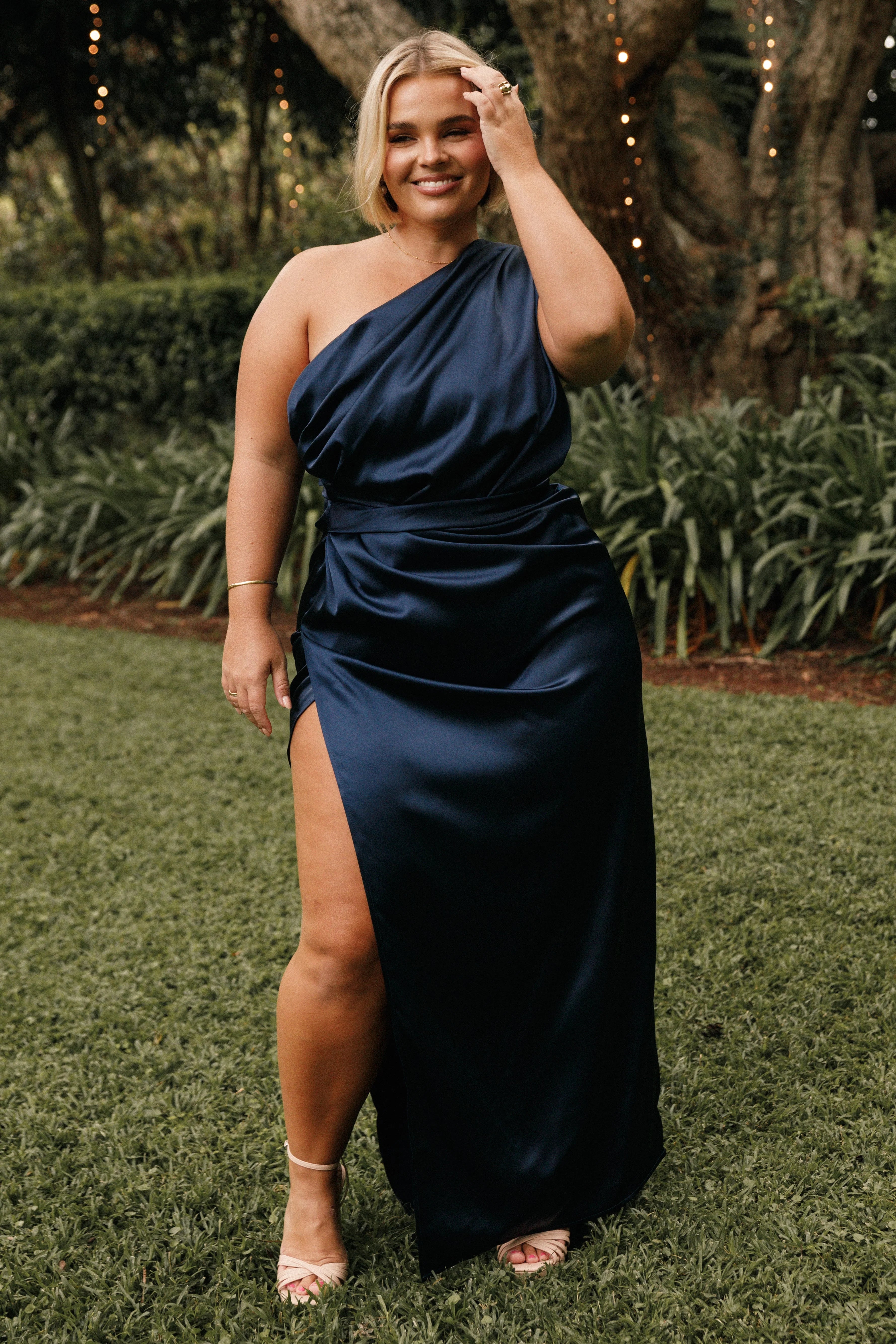 Nadia One Shoulder Maxi Dress Navy