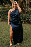 Nadia One Shoulder Maxi Dress Navy
