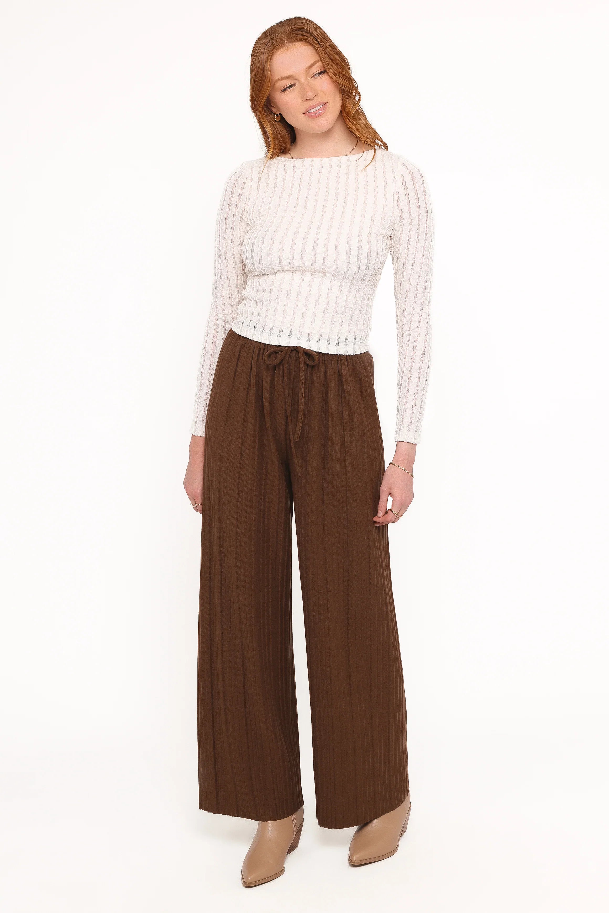 Bellatrix Textured Knit Top Cream