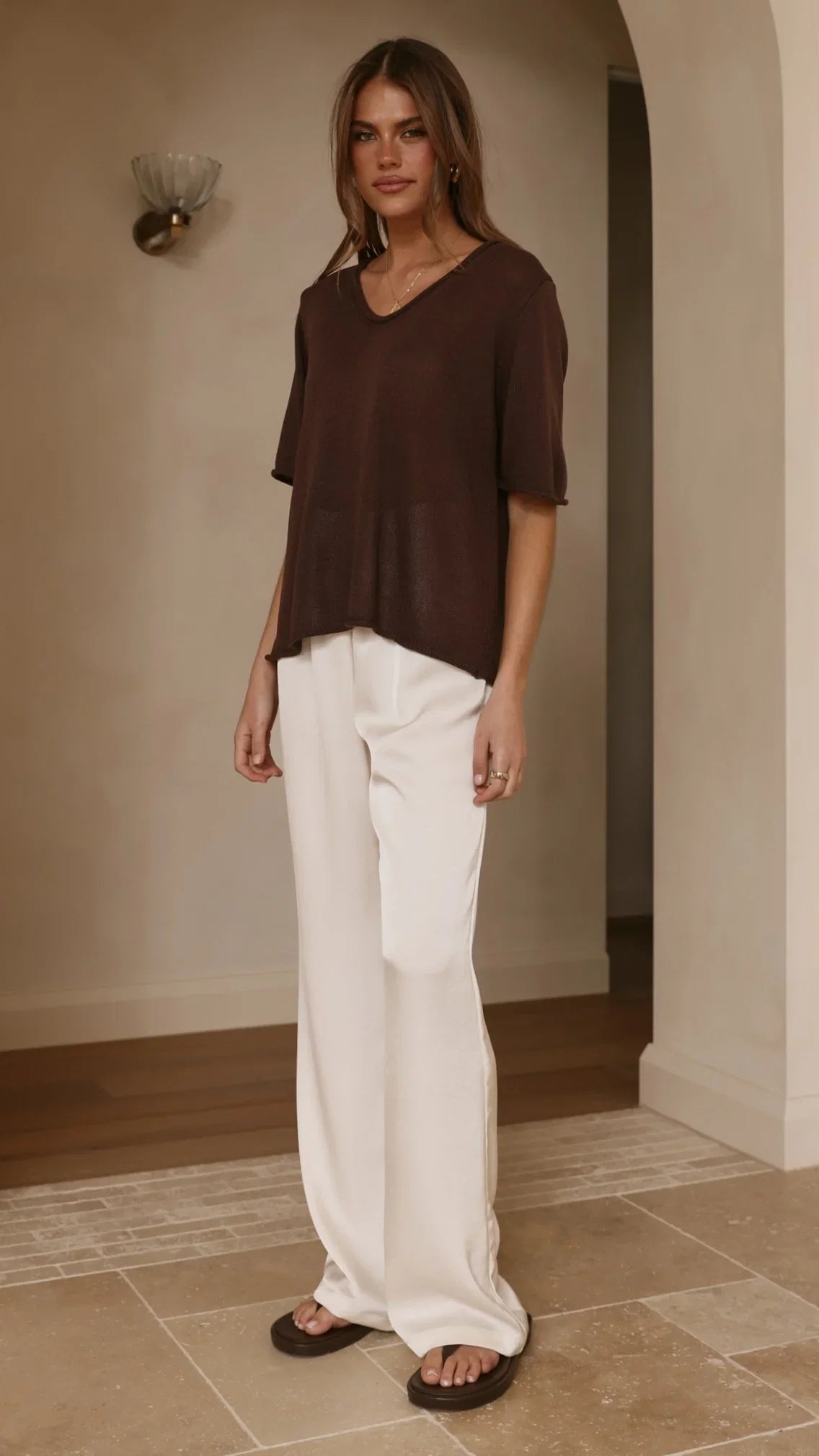 Spring Scoop Neck Tee Chocolate