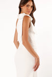 Charmed One Shoulder Midi Dress Off White
