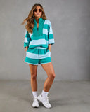 Cool Poise Striped Terry Sweatshorts