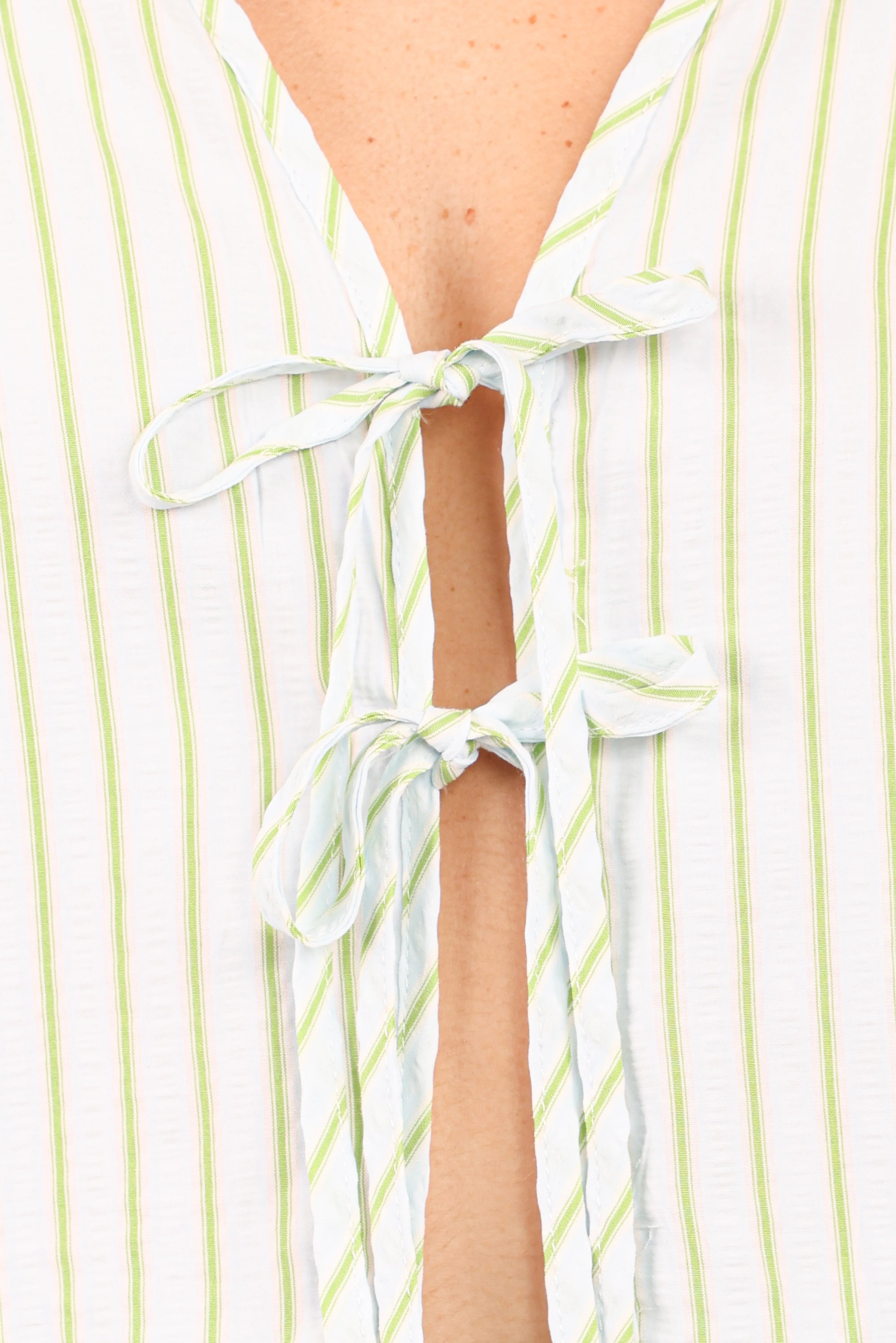 Flynn Short Set Green Blue Stripe