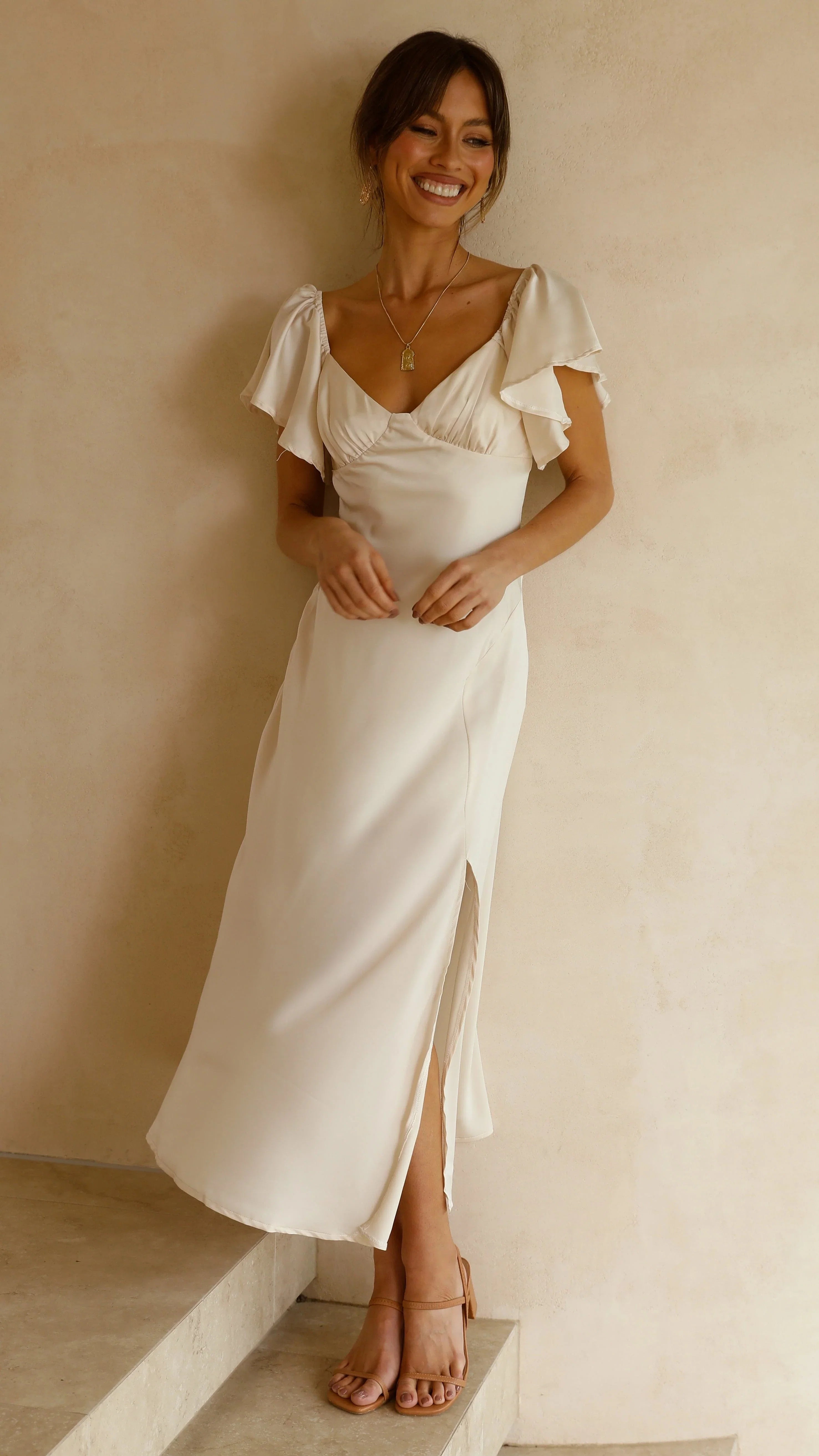 Louisa Midi Dress Ivory