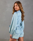 Indigo Acre Waist Tie Romper
