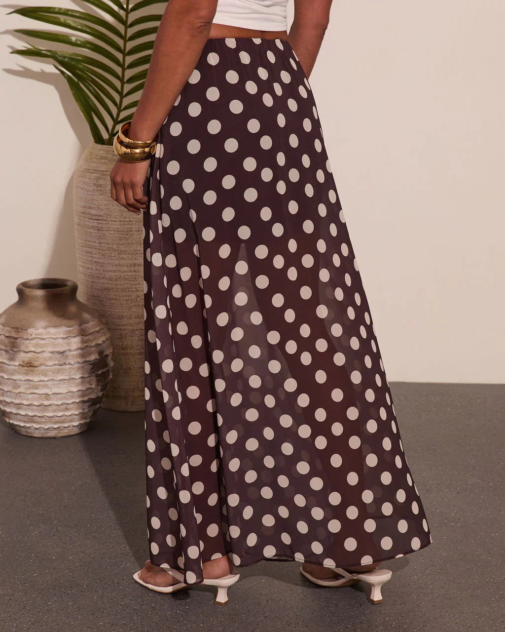 Miska Polka Dot Maxi Skirt