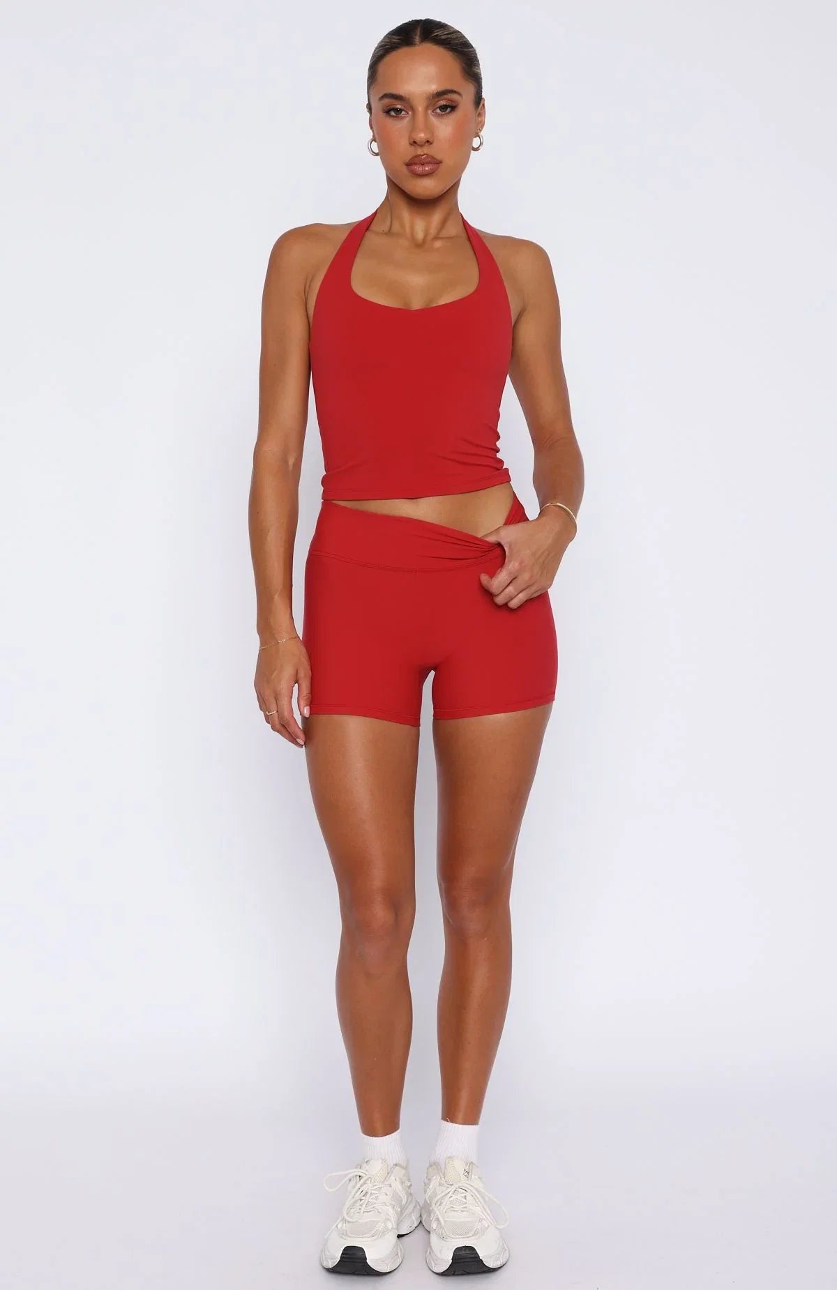 Shift Mid Rise Shorts 35 Cherry Red